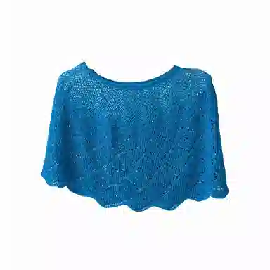 北极绒 夏秋薄款亮片套头衫外搭镂空潮流百搭空调房【赠胸针】 聚酯纤维 披肩 女款