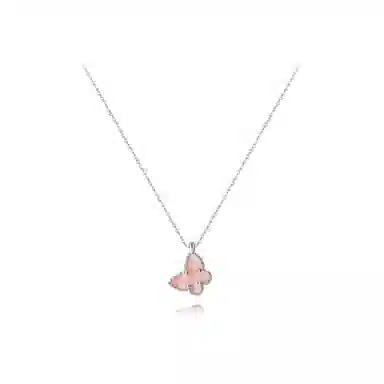 【S925银】 六桂福珠宝 蝴蝶小众设计经典百搭精致简约学生日常高级感轻奢通勤转运约会温柔气质可调节#好运 锆石 项链 女款