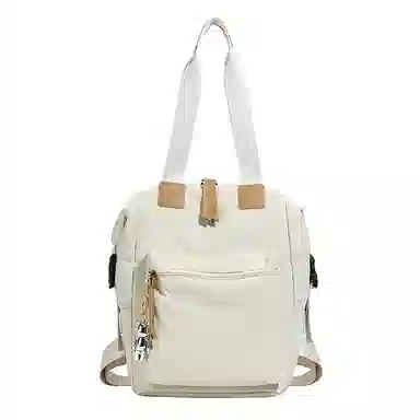 老人头 复古学院风小清新通勤百搭 织物 双肩包 常规 女款 多色