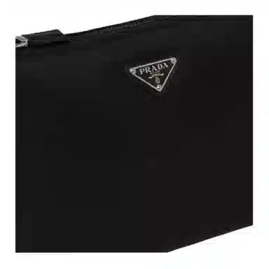 Prada Hobo Nylon Messenger Bag Black