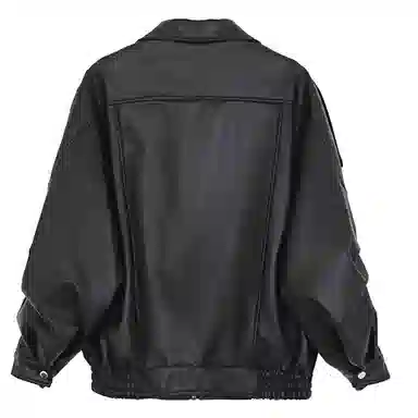 桴生 秋冬季节专属 韩版美式复古风宽松百搭舒适廓形机车服夹克上衣皮衣 女款