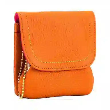 掐尖 真皮时尚简约小钱袋大容量创意硬币卡包夹子收纳包 头层牛皮 零钱包 常规 男女同款情侣款 多色