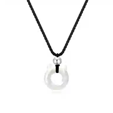 【S990足银纯银 招财好运】 七七银饰 吃定你 猫咪平安扣 萌趣可爱 时来运转 新中式编绳设计 轻奢时尚小众氛围感 玉髓 项链 男女同款情侣款