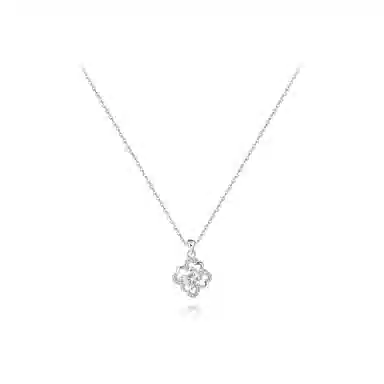 【纯银999 | 四叶草】 六桂福珠宝 经典百搭小众设计高级感学生日常简约精致通勤轻奢极简约会温柔气质可调节锁骨链 足银 项链 女款