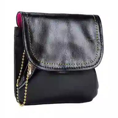 掐尖 真皮时尚简约小钱袋大容量创意硬币卡包夹子收纳包 头层牛皮 零钱包 常规 男女同款情侣款 多色