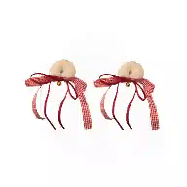 希铃 格子飘带 聚酯纤维 发圈 女款