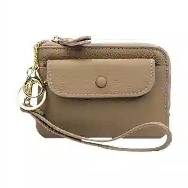 掐尖 纯色简约短款手拎小钱袋真皮收纳钥匙圈硬币包 头层牛皮 零钱包 男女同款情侣款 多色