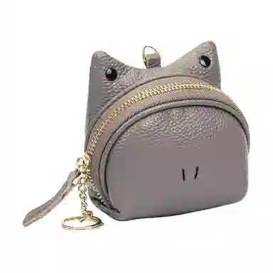 掐尖 纯色可爱卡通硬币钥匙收纳包 头层牛皮 零钱包 常规 女款 多色