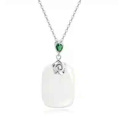 老凤祥 玫瑰无事牌 新中式大气中式旗袍古典设计 无事烦忧浪漫甜蜜 小众试试高级感锁骨链好运 玉髓 项链 女款