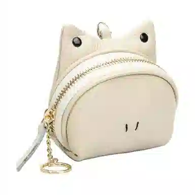 掐尖 纯色可爱卡通硬币钥匙收纳包 头层牛皮 零钱包 常规 女款 多色