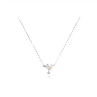 【S925银】 六桂福珠宝 星月系列 小众设计经典百搭精致简约学生日常高级感轻奢通勤转运约会温柔气质可调节锁骨链 锆石 项链 女款