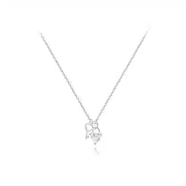 【纯银999 | 爱心】 六桂福珠宝 经典百搭小众设计高级感学生日常简约精致通勤轻奢极简约会温柔气质可调节 足银 项链 女款