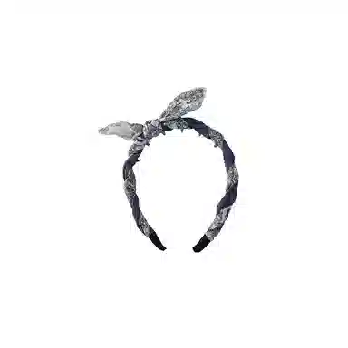 水中玉 可爱兔耳朵蝴蝶结波点带齿防滑头箍高颅顶头饰外出百搭发卡#好运 布艺 发箍 女款