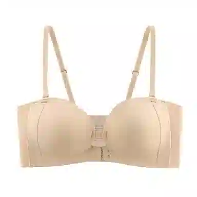 二三二三 无痕舒适前扣抹胸粉底液内衣聚拢防滑防下垂亲肤柔软收副乳呼吸感美背时尚百搭无钢圈可调节肩带文胸 女款