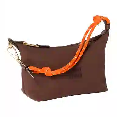 Miu Miu Embroidered Logo Tote Bag Cocoa Brown Orange