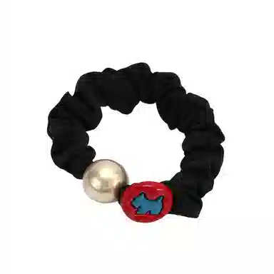 如花梦 法式蝴蝶结小狗 高弹力耐用#好运 布艺 发圈 女款