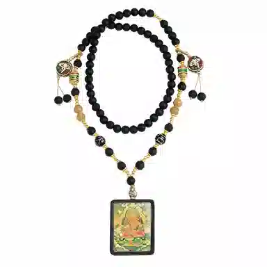 丰运阁 藏式黄财神唐卡 招财纳福转运诸事顺利八方来财平安喜乐小众寓意复古简约百搭民族风国潮 好运 琉璃 吊坠 男女同款情侣款