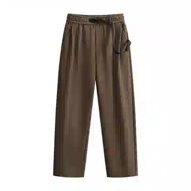 红豆 简约高级感宽松直筒纯色基础款轻柔舒适挺阔有型长裤日常通勤户外出行运动百搭松紧腰系带垂感休闲裤 男女同款