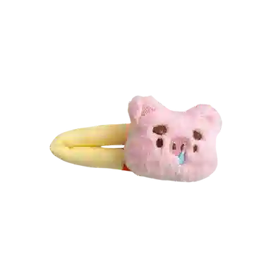 希铃 可爱毛绒小猪 聚酯纤维 发夹 女款