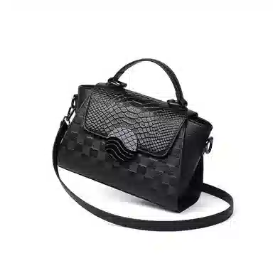 OUBOTE Classic Leather Shoulder Bag Black