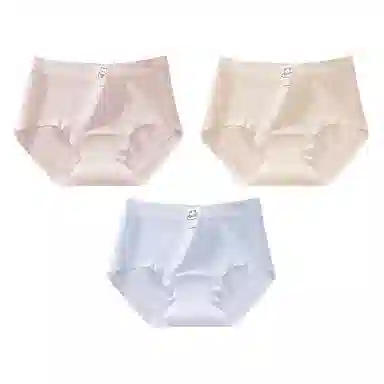 二三二三   可爱风纯色小熊大码少女内裤无痕舒适亲肤柔软透气吸汗裤简约甜美日常百搭短裤组合装三角内裤 女款