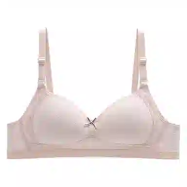 二三二三 纯色透气吸汗防下垂亲肤柔软无痕舒适蝴蝶结点缀氛围感美背时尚百搭无钢圈可调节肩带文胸 女款