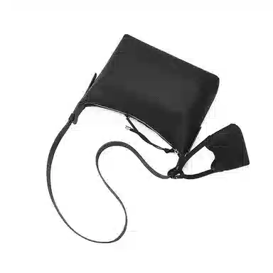 老人头 时尚简约百搭通勤高级感 牛皮 斜挎单肩包 常规 女款 黑色/焦糖色