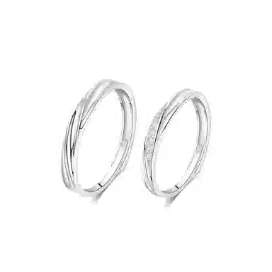 【999足银纯银 共度爱河/浪漫卡片】 福韵金 六桂福珠宝 恋爱告白轻奢共赴闪耀甜蜜饰爱轻奢高级百搭对戒 银 戒指 男女同款情侣款