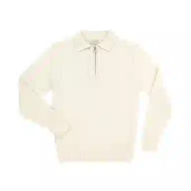 ZINGCHEN Herringbone Knit Polo Sweater