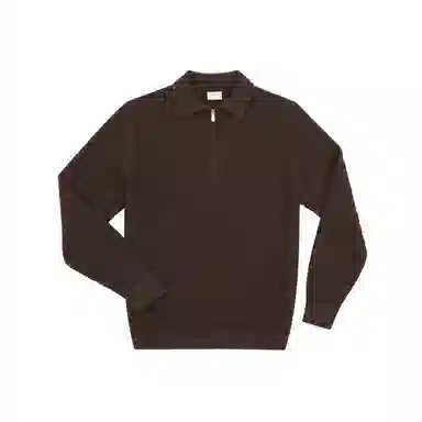 ZINGCHEN Herringbone Knit Polo Sweater