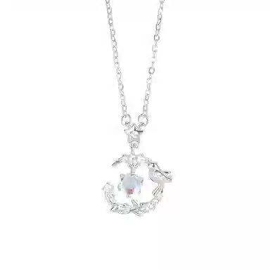 【S999纯银】 京华录 蓝桉与释怀鸟锁骨链 偏爱永恒轻奢优雅高级感闺蜜时尚简约灵动设计可调节约会表白礼 足银 锆石项链 女款