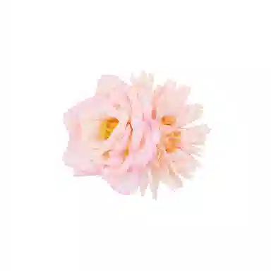 芒果饰品 超仙粉红玫瑰花侧边仿真花海边度假风 布艺 发夹 女款