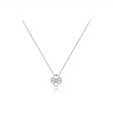 【纯银999 | 四叶草】 六桂福珠宝 经典百搭小众设计极简轻奢约会高级感日常精致简约通勤温柔气质可调节锁骨链 足银 项链 女款