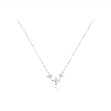 【纯银999 | 花团簇拥】 六桂福珠宝 经典百搭小众设计极简轻奢约会高级感学生日常精致简约通勤温柔气质可调节锁骨链 足银 项链 女款