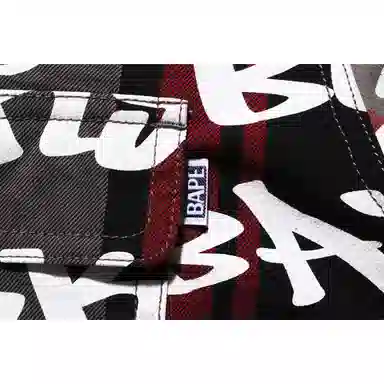 BAPE FW22 Letter Logo Plaid Shirt