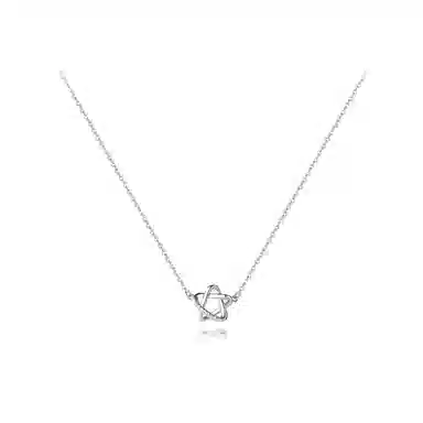 【纯银999 | 星星】 六桂福珠宝 经典百搭小众设计极简轻奢高级感日常精致简约通勤温柔气质可调节 足银 项链 女款