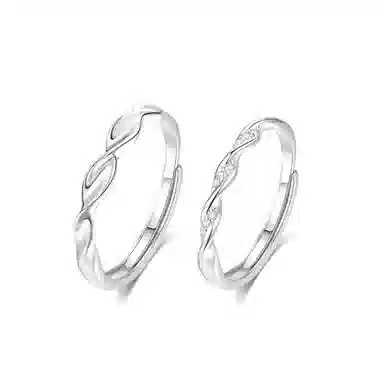 【999足银纯银 莫比乌斯】 福韵金 六桂福珠宝 告白爱意无限轻奢高级简约璀璨闪耀甜蜜约会百搭 银 戒指 男女同款情侣款