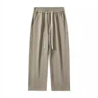 金盾 纯色系带直筒休闲裤 男款