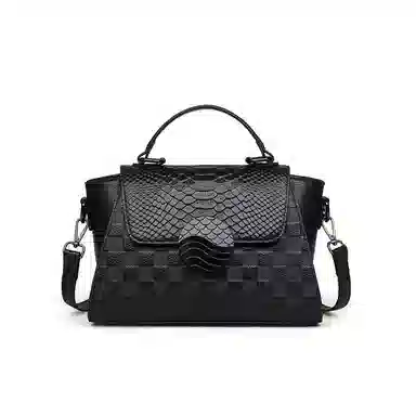 OUBOTE Classic Leather Shoulder Bag Black