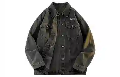 王者荣耀 美式复古水洗字母口袋个性简约嘻哈出街基础百搭户外休闲高街青少年牛仔外套 男女同款