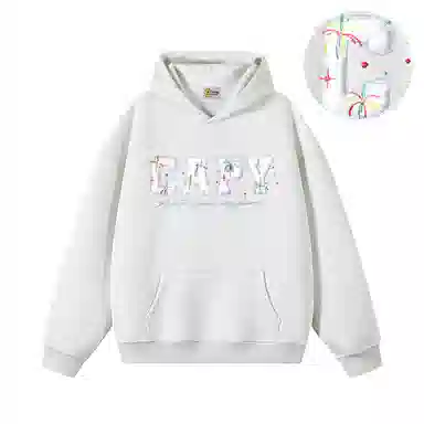 【重磅华棉350g】卡皮巴拉小黄豚 真刺绣烟花彩点毛绒贴布慵懒显瘦美式高街休闲上衣小众日常简约百搭设计感潮流春秋薄款连帽卫衣 男女同款