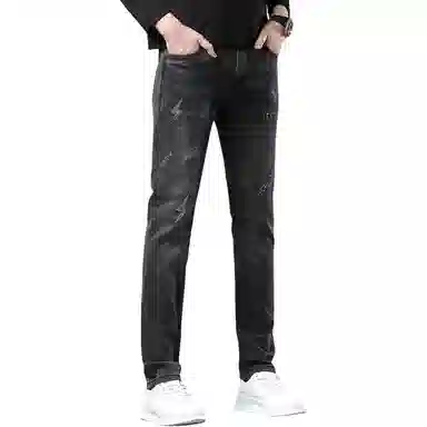 吉肯蒂 潮牌秋冬款印花百搭时尚男长裤牛仔裤 男款