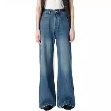 淑好百 宽松显瘦直筒高腰牛仔裤 女款