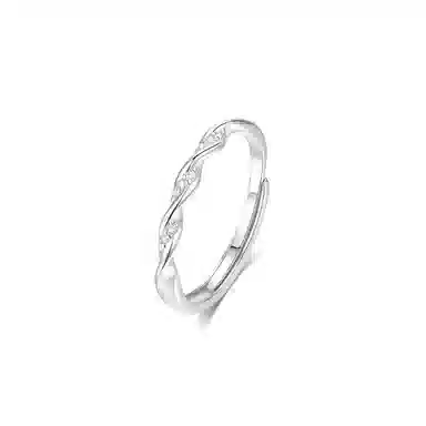 【999足银纯银 莫比乌斯】 福韵金 六桂福珠宝 告白爱意无限轻奢高级简约璀璨闪耀甜蜜约会百搭 银 戒指 男女同款情侣款