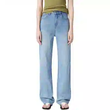 淑好百 宽幅宽松显瘦休闲高腰牛仔裤 女款
