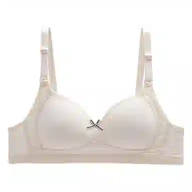 二三二三 纯色透气吸汗防下垂亲肤柔软无痕舒适蝴蝶结点缀氛围感美背时尚百搭无钢圈可调节肩带文胸 女款