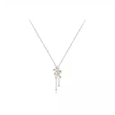 【纯银999 | 一路繁花】 六桂福珠宝 经典百搭小众设计极简轻奢约会高级感学生日常精致简约通勤温柔气质可调节锁骨链 足银 项链 女款