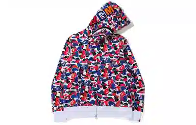 A BATHING APE Bape FW22 Camo Shark Zip Sweatshirt