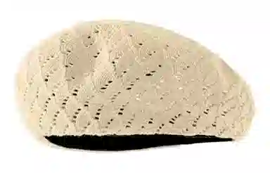 优幽兰 复古镂空透气百搭时尚薄款大头围显脸小围日系学院风 聚酯纤维 贝雷帽 女款