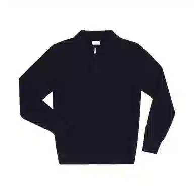 ZINGCHEN Herringbone Knit Polo Sweater